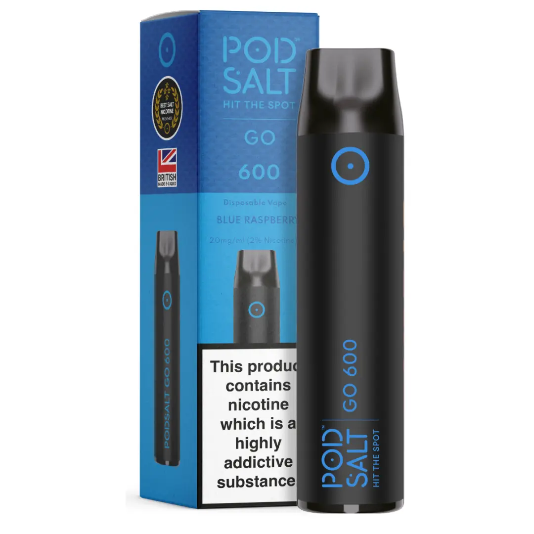  Blue Raspberry by Pod Salt Go 600 Disposable Vape (Expired 2024)